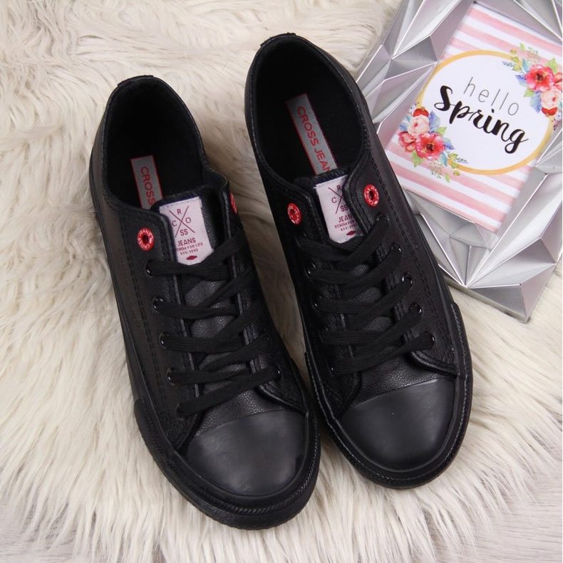 Baskets basses Cross Jeans noires en éco-cuir 2