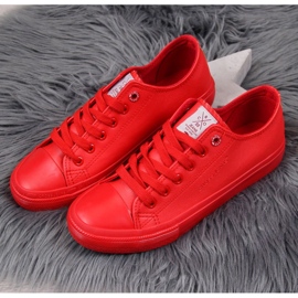 Baskets basses en cuir écologique rouge Cross Jeans DD2R4032 1 Baskets basses en cuir écologique rouge Cross Jeans DD2R4032 1