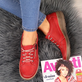 Chaussures femme en cuir avec fermeture éclair rouge Helios 357 2 Chaussures femme en cuir avec fermeture éclair rouge Helios 357 2