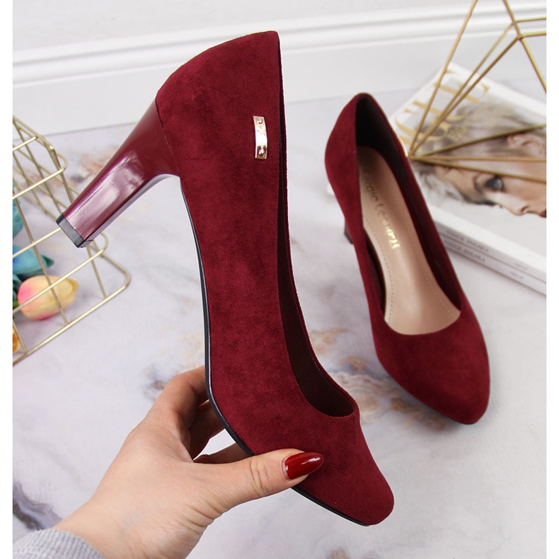 Escarpins en daim bordeaux Sergio Leone rouge 1