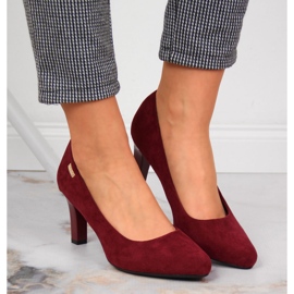 Escarpins en daim bordeaux Sergio Leone rouge 5