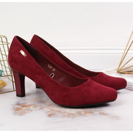Escarpins en daim bordeaux Sergio Leone rouge 4