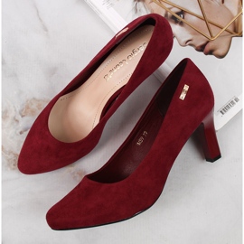 Escarpins en daim bordeaux Sergio Leone rouge 6