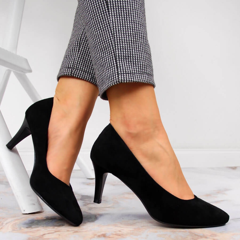 Escarpins en daim Sergio Leone noirs le noir 2