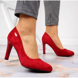 Escarpins sur un pilier en daim Sergio Leone rouge 4