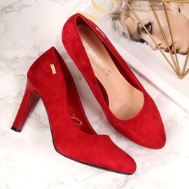 Escarpins sur un pilier en daim Sergio Leone rouge 2