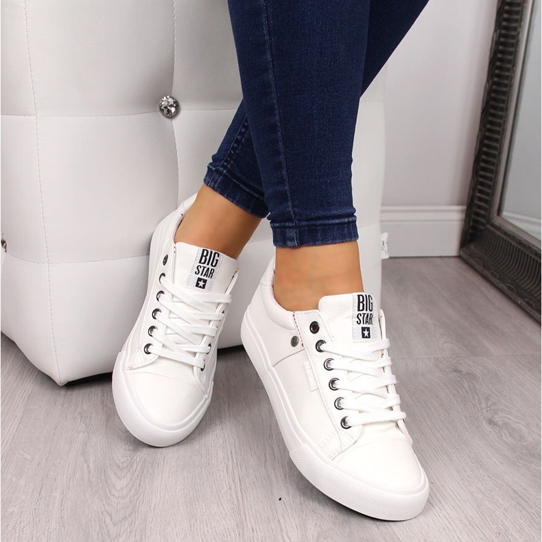 Low-top éco-cuir blanc Big Star GG274060 blanche 1