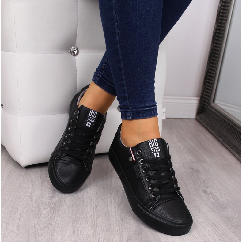 Low-top eco cuir noir Big Star GG274061 1