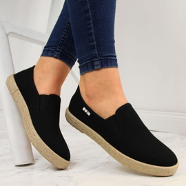 Espadrilles noires à enfiler pour femmes Big Star DD274017 le noir 1 Espadrilles noires à enfiler pour femmes Big Star DD274017 le noir 1