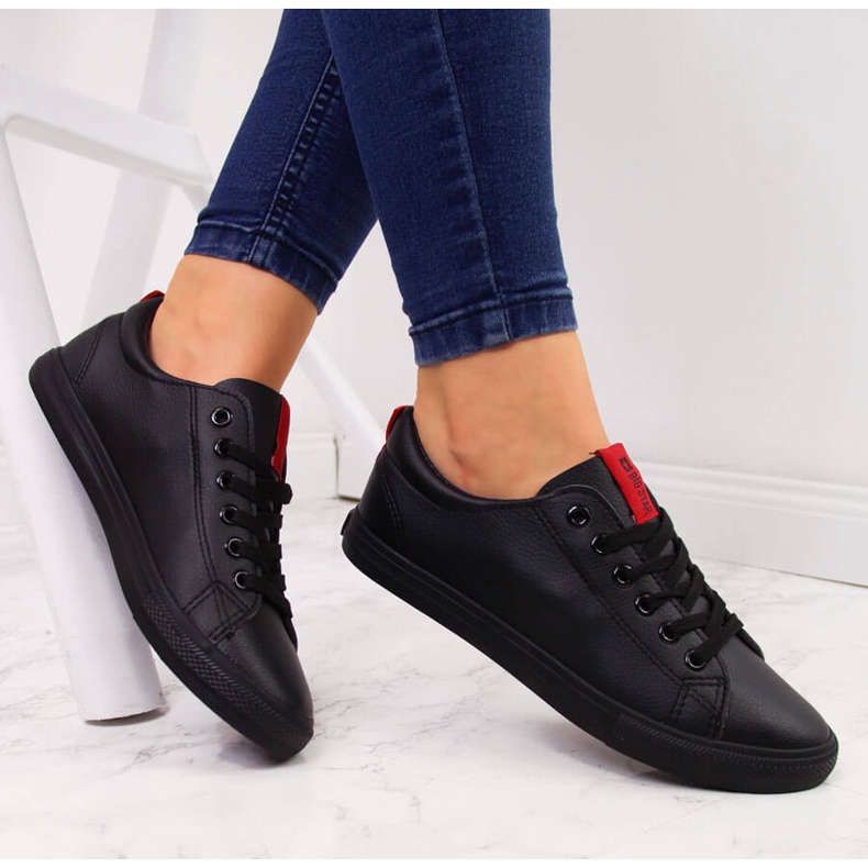 Low-top eco cuir noir Big Star DD274687 1