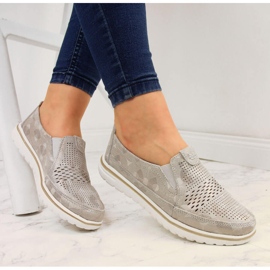 Chaussures femme cuir ajouré doré Jezzi d'or 1