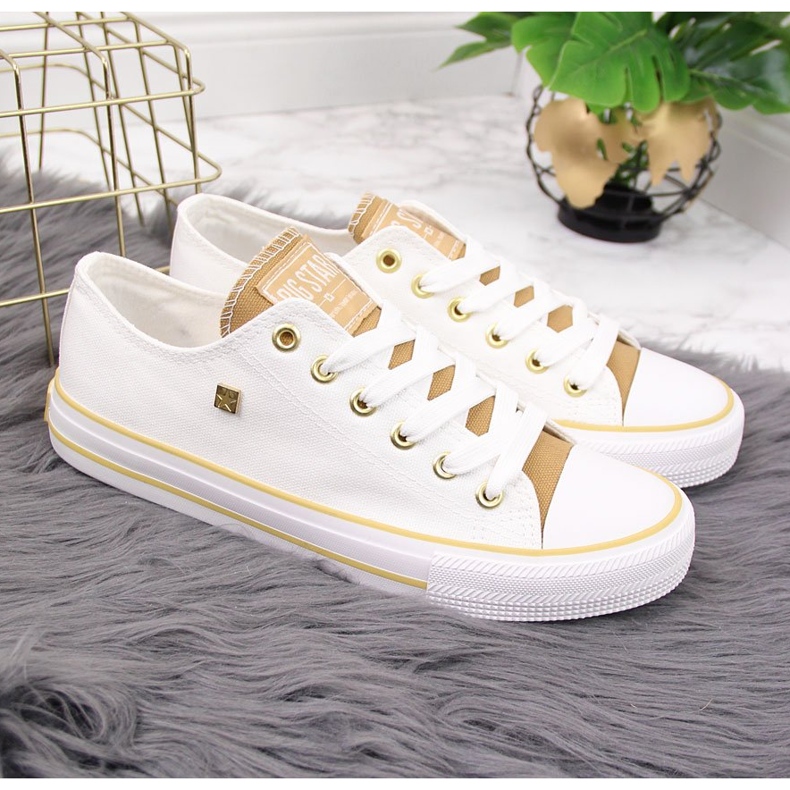 Baskets basses en textile blanc Big Star HH274458 2