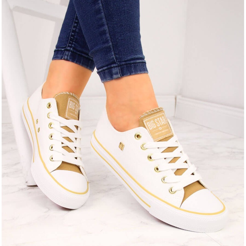 Baskets basses en textile blanc Big Star HH274458 1
