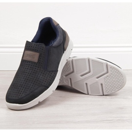 Chaussures homme en cuir ajouré, bleu marine Rieker 16455 2 Chaussures homme en cuir ajouré, bleu marine Rieker 16455 2