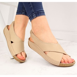 T.Sokolski Sandales à enfiler en cuir beige pour femme T. Sokolski 1