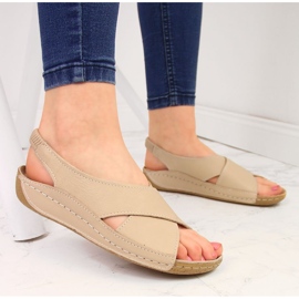 T.Sokolski Sandales à enfiler en cuir beige pour femme T. Sokolski 2