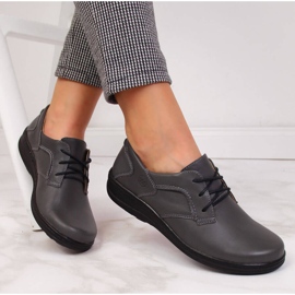 Chaussures en cuir pour femme Helios 715 Gris 1