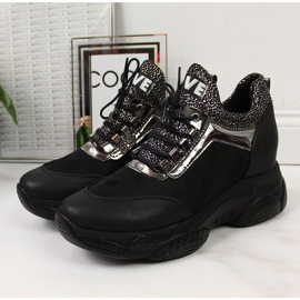 Baskets femme à talon compensé noir Navy Dot le noir 4