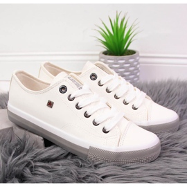 Baskets basses en cuir écologique blanc Big Star II274230 blanche 2