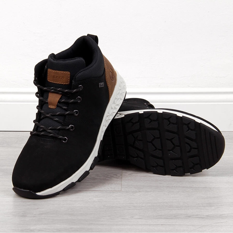 Chaussures homme en cuir noir Rieker B6740-00 1