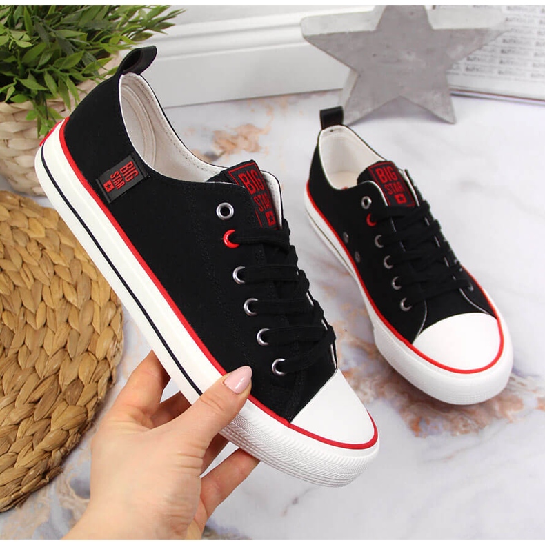 Baskets basses en textile noir Big Star JJ274122 1