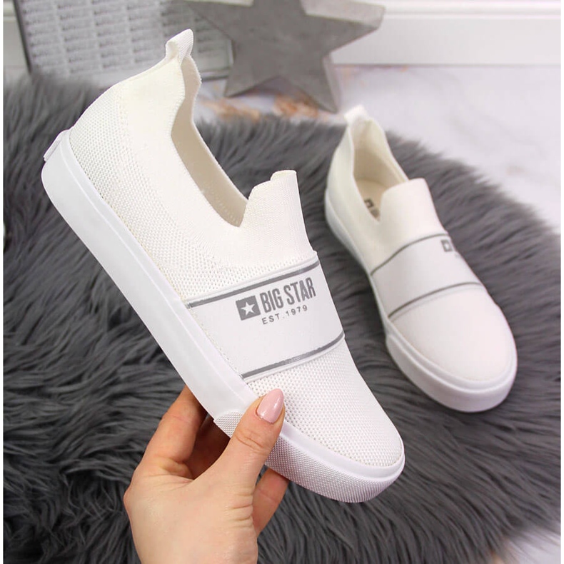 Baskets blanches à enfiler Big Star JJ274092 1