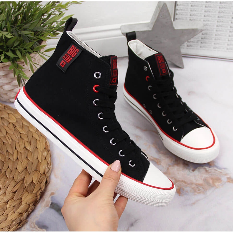 Baskets textile noires Big Star JJ274126 1