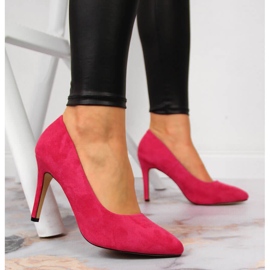Escarpins à talon aiguille daim fuchsia eVento rose 6
