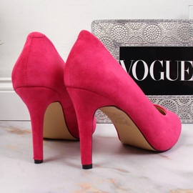 Escarpins à talon aiguille daim fuchsia eVento rose 3