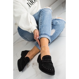 Chaussures femme en daim avec rivets noir Laura La.Fi le noir 7