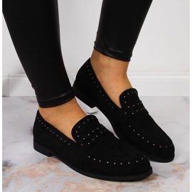 Chaussures femme en daim avec rivets noir Laura La.Fi le noir 6