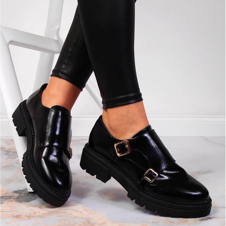 Chaussures plateforme laquées noires femme Laura La.Fi 2