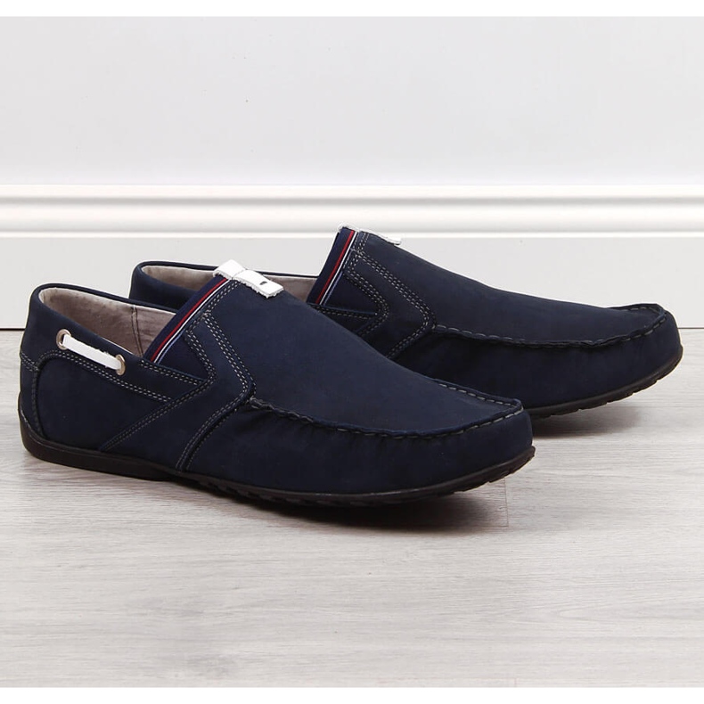 Mocassins homme en cuir bleu marine Łukbut 1800 1 Mocassins homme en cuir bleu marine Łukbut 1800 1