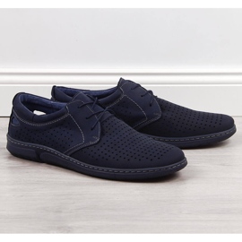 Chaussures ajourées bleu marine pour hommes Łukbut 1447 3