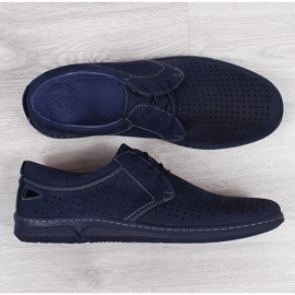 Chaussures ajourées bleu marine pour hommes Łukbut 1447 1