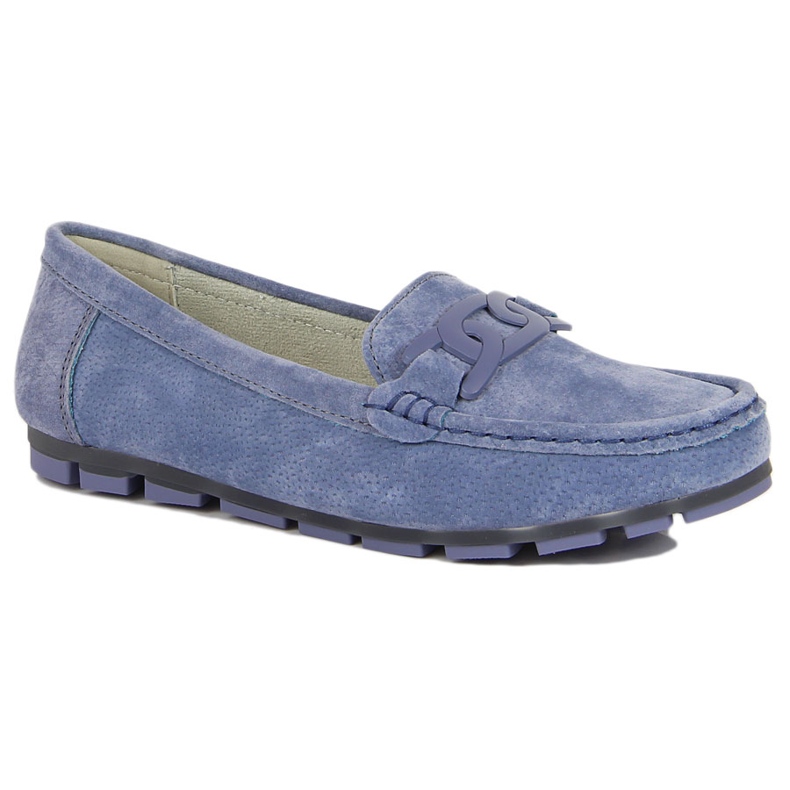 Mocassins femme en cuir bleu Filippo 1