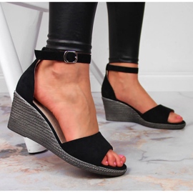 Sandales compensées noires femme Potocki le noir 5