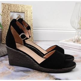 Sandales compensées noires femme Potocki le noir 2