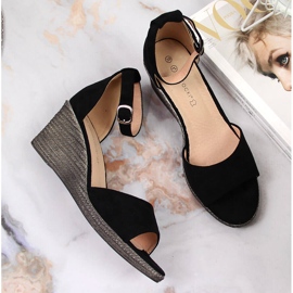 Sandales compensées noires femme Potocki le noir 3