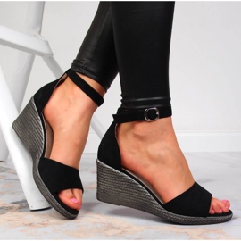 Sandales compensées noires femme Potocki le noir 4