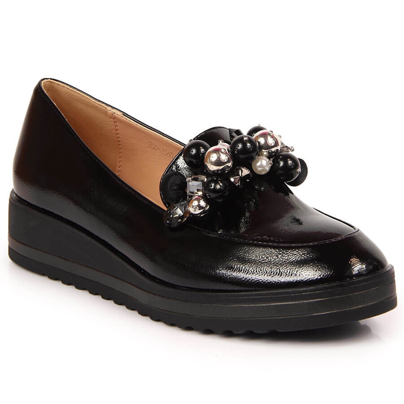 Chaussures femme laquées de perles Potocki noires le noir 2