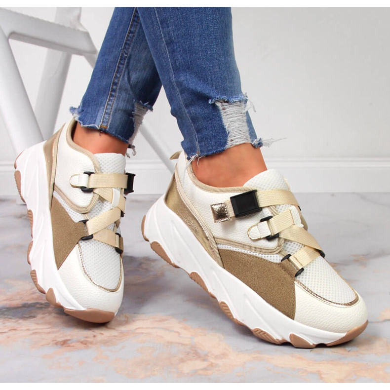 Baskets pour femmes sur la plate-forme crème Potocki multicolore 1