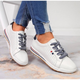 Baskets blanches en cuir pour femme Filippo 1