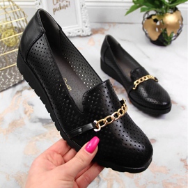 Chaussures femme ajourées avec chaîne, noir Jezzi 1