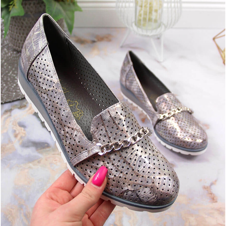 Chaussures femme ajourées avec chaîne Lavande Jezzi violet multicolore 1