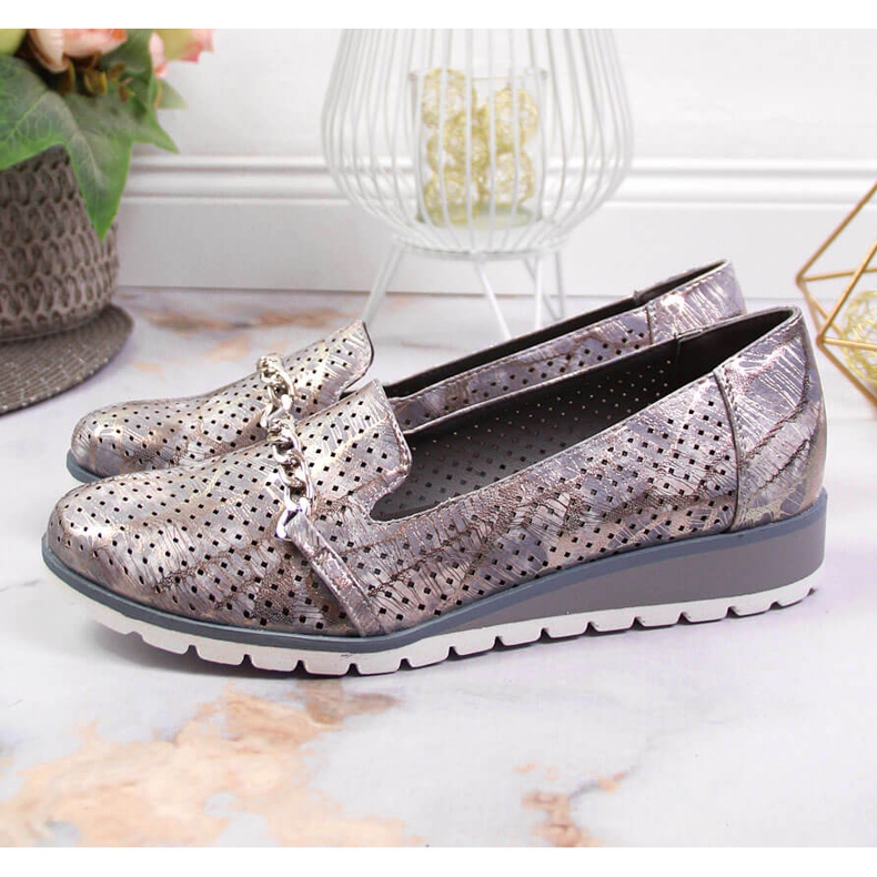 Chaussures femme ajourées avec chaîne Lavande Jezzi violet multicolore 2