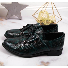 Chaussures pour femmes laquées vertes Jezzi avec un nœud 2