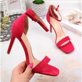Sandales talons hauts daim fuchsia Vinceza rose 1