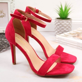 Sandales talons hauts daim fuchsia Vinceza rose 2