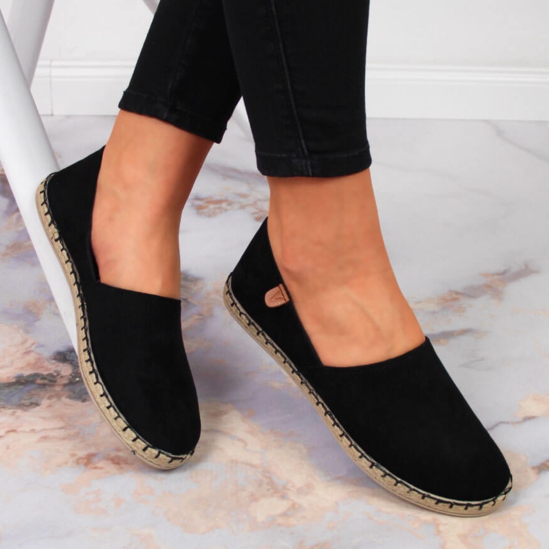 Espadrilles femme Vinceza noires avec découpe le noir 1